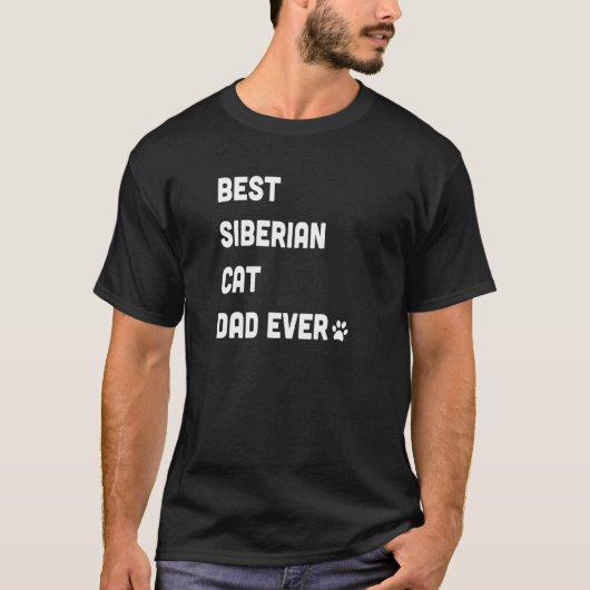 Mens Best Siberian Cat Dad  Cat   1 T-Shirt (Vorderseite)