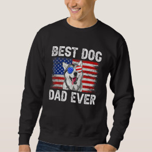 Mens Best Siberian Husky Vater je American Flag 4t Sweatshirt
