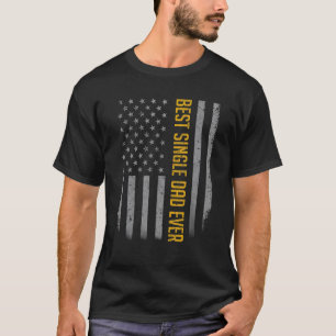 Mens Best Single Vater je amerikanische Flagge für T-Shirt