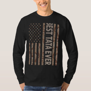 Mens Best Tata je US-amerikanische Flagge Großfett T-Shirt