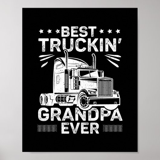 Mens Best Trucks Opa je Lkw-Fahrer Poster (Vorne)