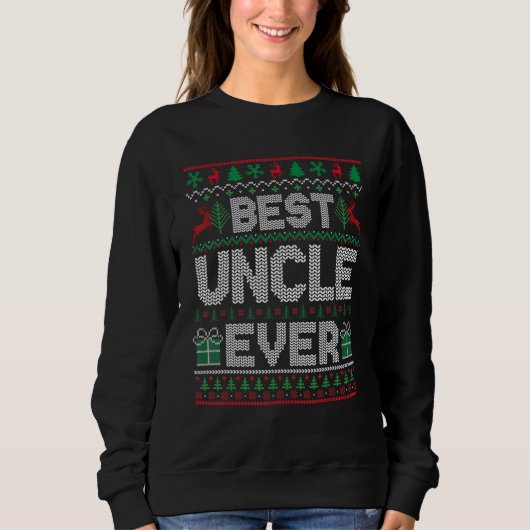 Mens Best Uncle Ever Christmas Pajamas Matching Ug Sweatshirt (Vorderseite)