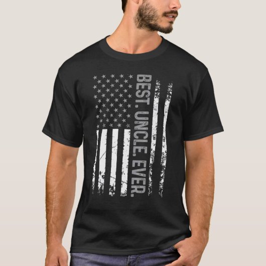 Mens Best Uncle Ever Father's Day American Patriot T-Shirt (Vorderseite)