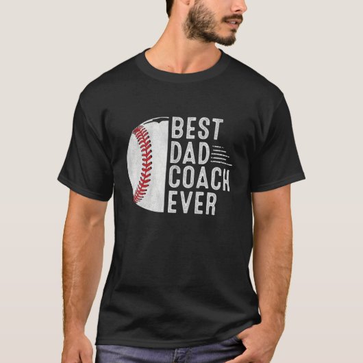 Mens Best Vater Coach Ever Funny Baseball Vater Co T-Shirt (Vorderseite)