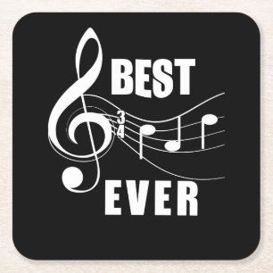 Mens Best Vater Ever Funny Musiknote Vathday Rechteckiger Pappuntersetzer