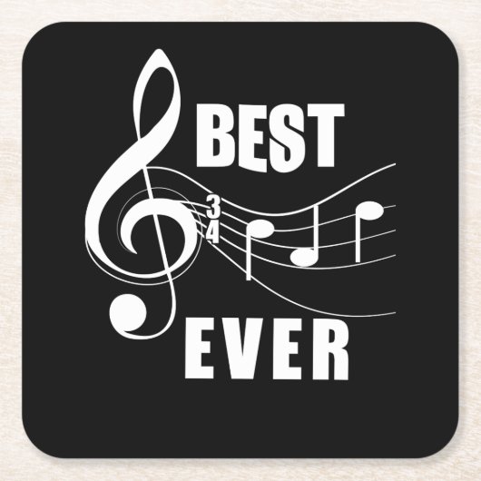 Mens Best Vater Ever Funny Musiknote Vathday Rechteckiger Pappuntersetzer (Vorderseite)