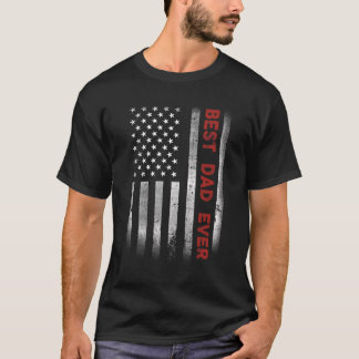 Mens Best Vater Ever Vatertag - Amerikanische Flag T-Shirt