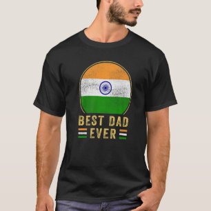 Mens Best Vater je indischer Vater Land Indien Fla T-Shirt
