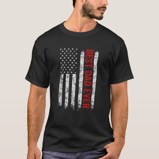 Mens Best Vater je US-amerikanischer Flaggenvatert T-Shirt (Vorderseite)