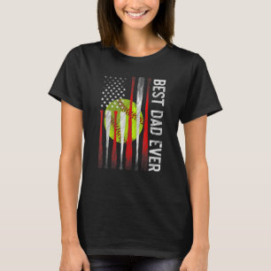 Mens Best Vater jemals American Flag Coach Softbal T-Shirt