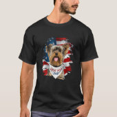 Mens Best Yorkshire Terrier Dad Ever American Flag T-Shirt (Vorderseite)