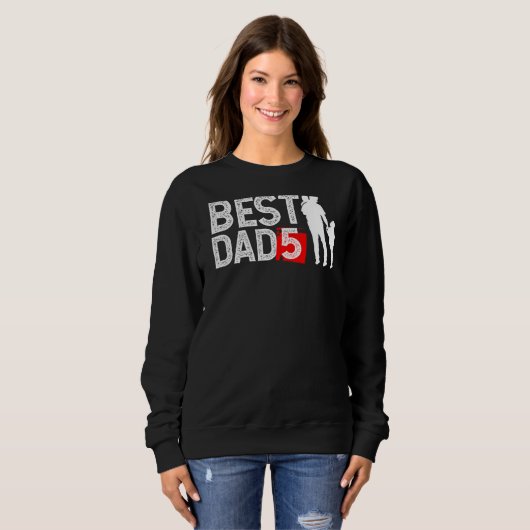 Mens bester Vater 5 oder bester Vater von fünf Kin Sweatshirt (Vorne ganz)