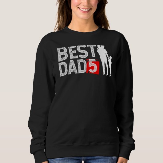 Mens bester Vater 5 oder bester Vater von fünf Kin Sweatshirt (Vorderseite)