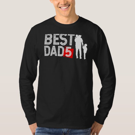Mens bester Vater 5 oder bester Vater von fünf Kin T-Shirt (Vorderseite)