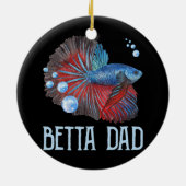 Mens Betta Fish Betta Vater Niedlicher Besitzer de Keramik Ornament (Hinten)
