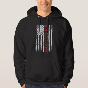 Mens Big Brother Vintag amerikanische Flagge für D Hoodie