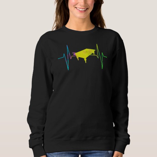 Mens Billiard Table Heartbeat Billiard Player Pool Sweatshirt (Vorderseite)