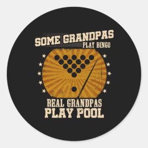 Mens Billiards Großartiges Shirt - wahre Grandpas Runder Aufkleber