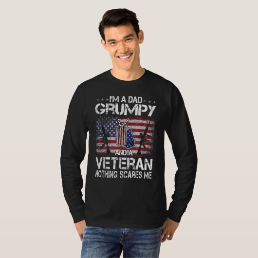 Mens bin ich Vater Grumpy und ein Veteran nichts H T-Shirt (Vorne ganz)