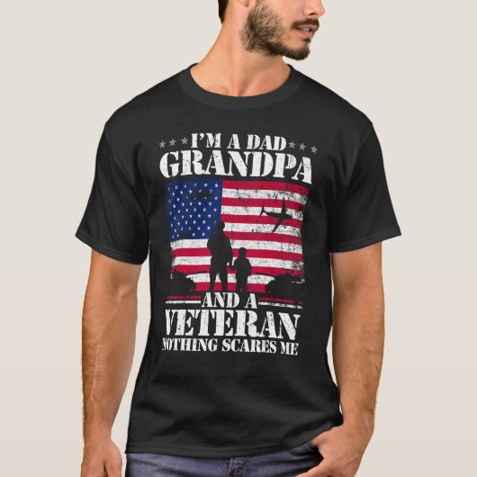 Mens bin ich Vater Opa und ein Veteran Nichts Auto T-Shirt (Vorderseite)