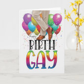 Mens Birth GAY African American Rainbow Birthday Karte (Gelbe Blume)
