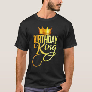 Mens Birthday King Crown Boy Teen Squad Party Gold T-Shirt