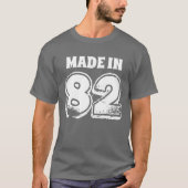 Mens Birthday Made in 82 Typografie Grau T-Shirt (Vorderseite)