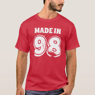 Mens Birthday Made in 98 Not Text Burgund T-Shirt