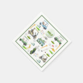 Men's Birthday Retirement Golf Theme Monogram Serviette (Ecke)