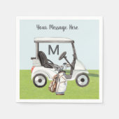 Men's Birthday Retirement Golf Theme Monogram Serviette (Vorderseite)