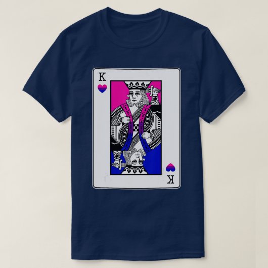 Mens Bisexual King of Hearts LGBQ Bi Pride Ally Co T-Shirt (Design vorne)