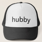 Men's Black Baseball Cap – Hubby, Perfect Gift Truckerkappe (Vorderseite)