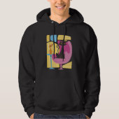 Men's Black Cat Abstract Hoodie (Vorderseite)