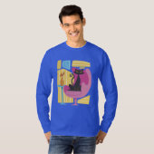 Men's Black Cat Abstract Long Sleeve T-Shirt (Vorne ganz)