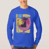 Men's Black Cat Abstract Long Sleeve T-Shirt (Vorderseite)
