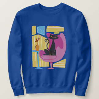 Men's Black Cat Abstract Sweatshirt