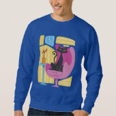 Men's Black Cat Abstract Sweatshirt (Vorderseite)