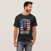 Mens Black German Shepherd Vater American Flag Gsd T-Shirt (Vorne ganz)
