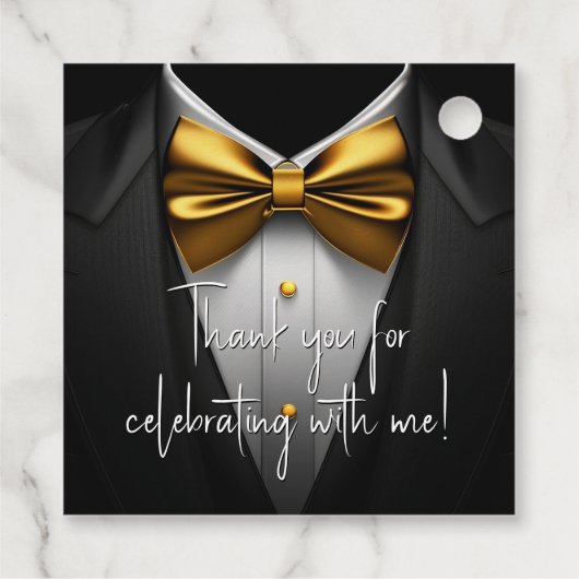 Mens Black Gold Geburtstag Geschenkanhänger (Rückseite)