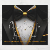 Mens Black Gold Tuxedo Champagne Label Schaumweinetikett (Einzelnes Label)