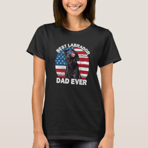 Mens Black Labrador Vater American Flag Black Lab  T-Shirt