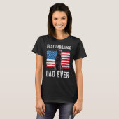 Mens Black Labrador Vater American Flag Downer B T-Shirt (Vorne ganz)