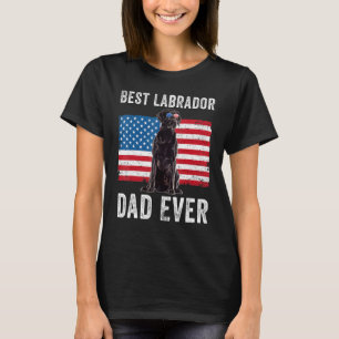 Mens Black Labrador Vater American Flag Downer B T-Shirt