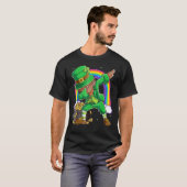 Mens Black Leprechaun Dabbing African American St T-Shirt (Vorne ganz)