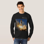 Mens Black Nasa T - Shirt mit beidseitiger Druckse (Vorne ganz)
