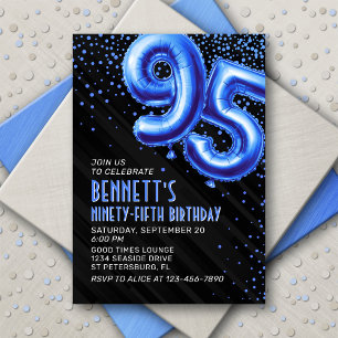 Mens Blue 95. Geburtstag Einladung