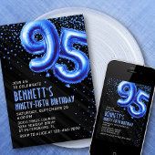 Mens Blue 95. Geburtstag Einladung