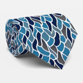 Men's Blue and Gray Pattern Neck Tie Krawatte (Gerollt)