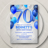 Mens Blue Birthday Einladung