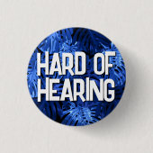 Mens Blue Dschungel Verlasst schwer zu hören Button (Vorderseite)